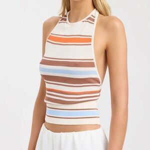 NWT Kookai Skye Stripe Halter Top